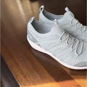 New Sketchers Memory Foam Slip Ons In Blue